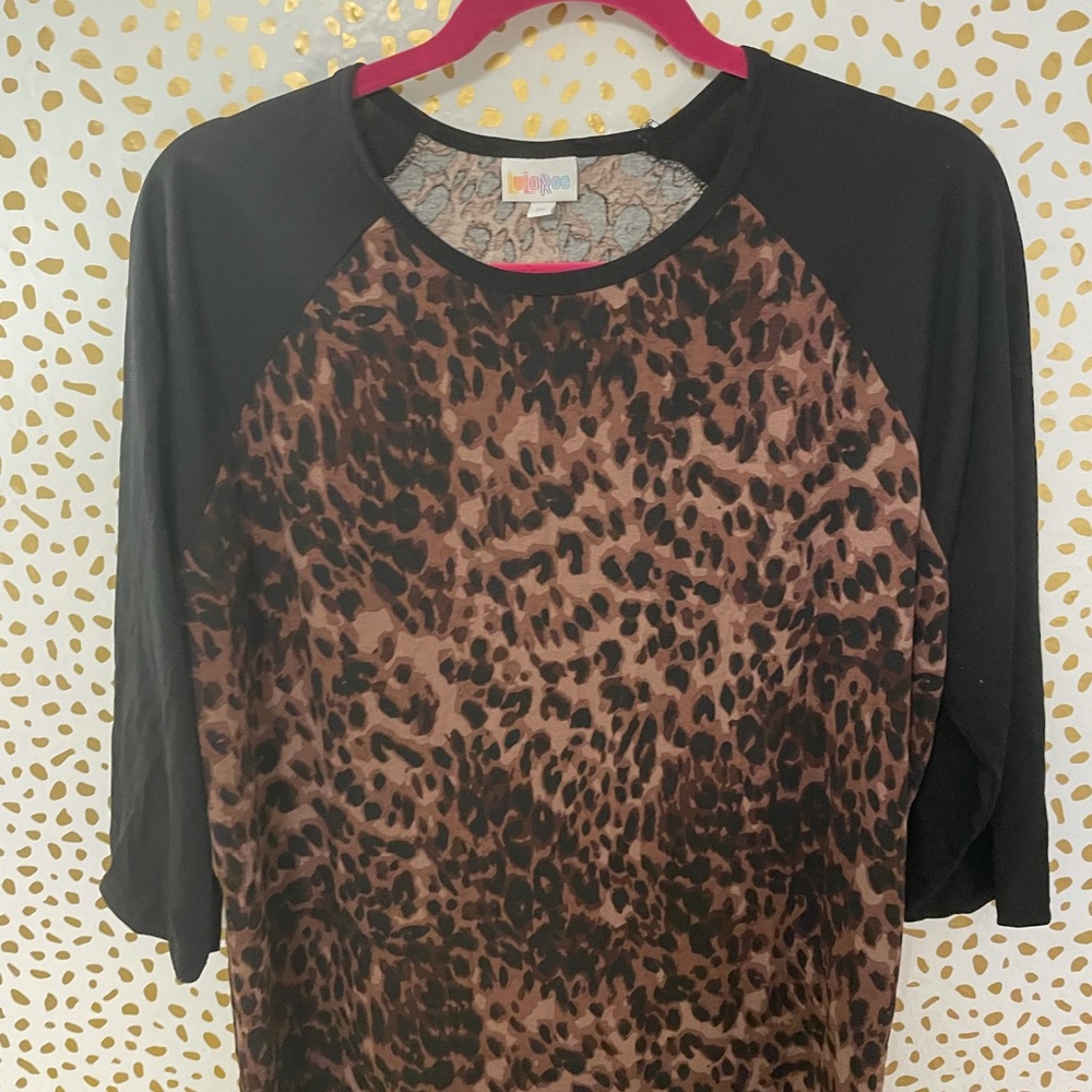 Lularoe black and brown leopard print randy
